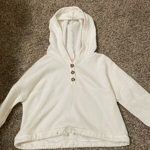 White cropped hoodie